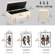 Storage Ottoman Bench, Flip-Top Bedroom Bench, 18.5 Gallons, Modern Velvet Storage Chest with Metal Legs, Beige
