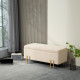Storage Ottoman Bench, Flip-Top Bedroom Bench, 18.5 Gallons, Modern Velvet Storage Chest with Metal Legs, Beige