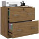 2 Drawer File Cabinet with Lock, Office Filing Cabinet, Hanging Bar for Letter Size, Home Office, Light Brown