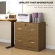 2 Drawer File Cabinet with Lock, Office Filing Cabinet, Hanging Bar for Letter Size, Home Office, Light Brown