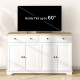 Modern Sideboard, Buffet Cabinet with Storage Drawers, Adjustable Shelves for Living Room, Dining Room, Entryway, White