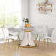 Dining Chairs Set of 4, Modern Accent Chair with Cushioned Backrest, Upholstery for Living Room, Cream White
