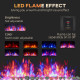 Wall Mounted Fireplace, 41 Inch Modern Electric Fireplace with Patented LED Flame Effect and 7 Colors, Black