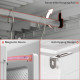 Portable Wardrobe, Foldable Clothes Storage Organzier with 5 Compartments, 1 Hanging Rod, Magnet Doors, White