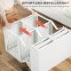 Portable Wardrobe, Foldable Clothes Storage Organzier with 8 Compartments, Magnet Doors, White