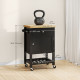Kitchen Island on Wheels, Rolling Kitchen Cart with Wood Top, Towel Rack, Drawer and Shelf for Dining Area, Black