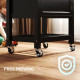 Kitchen Island on Wheels, Rolling Kitchen Cart with Wood Top, Towel Rack, Drawer and Shelf for Dining Area, Black