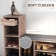 Upholstered Shoe Storage Bench w/ Seat, Entrance Bench w/ Drawer and 6 Open Shelves for Hallway, Grey