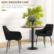 Dining Chairs Set of 2, Upholstered Linen Fabric Accent Chairs with Metal Legs, Black