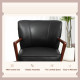 Accent Chair, Modern Armchair, Faux Leather Upholstered Living Room Chair with Wood Legs and Wide Padded Seat, Black