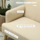 Velvet Feel Fabric 2 Seater Sofa, Small Sofa Loveseat with 8.3