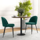 Set of 2 Mid-Back Dining Chair, Mid-Back Velvet-touch Upholstery Kitchen Chair for Living Room Dining Room, Green