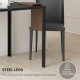 Square Kitchen Table for 2-4 People, Dining Table with Glass Top and Steel Legs for Dining Room, Black
