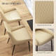 Upholstered Kitchen Chairs, Modern Dining Chairs Set of 2 with Diamond Tufting and Steel Legs for Dining Room, Khaki
