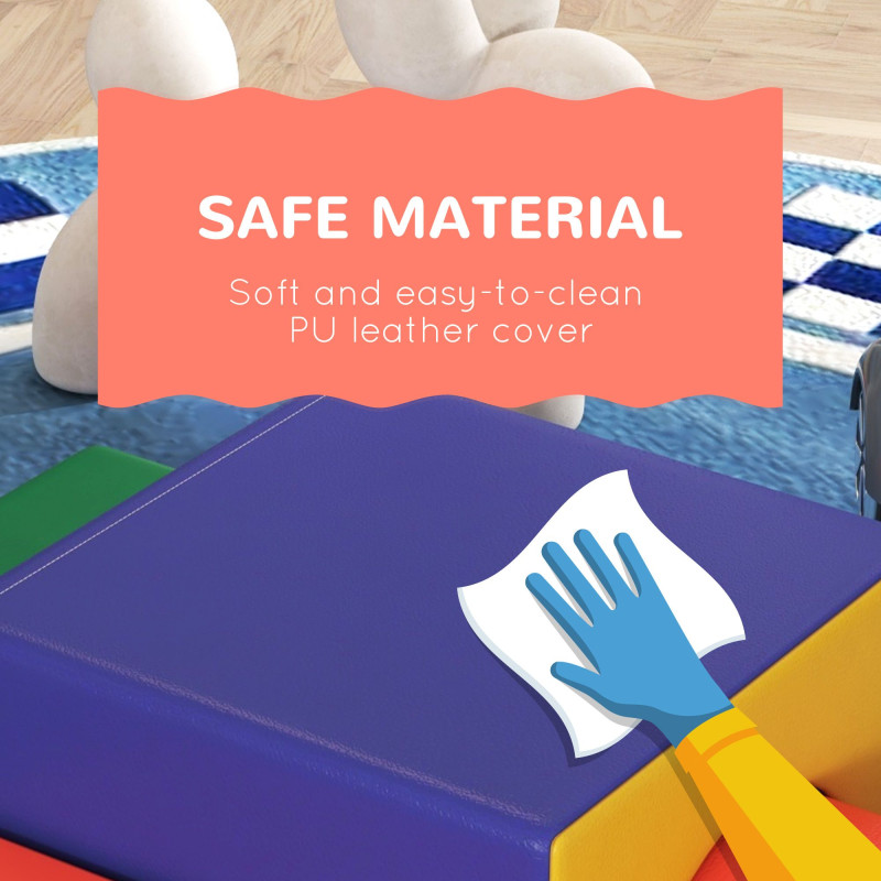 Qaba 4 Piece Foam Play Set for Toddlers and Children, Classic Colour