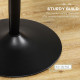 Modern Kitchen Table for 2 People, Round Dining Table with Steel Base for Living Room, Dining Room, White Marble