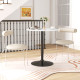 Modern Kitchen Table for 2 People, Round Dining Table with Steel Base for Living Room, Dining Room, White Marble