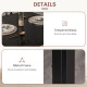 3-Piece Rectangular Glass Kitchen Table and Chairs with Metal Frame and Faux Leather Upholstery for Dining Room, Black