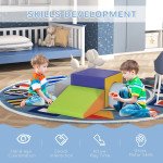 Qaba 4 Piece Foam Play Set for Toddlers and Children, Dark Colour
