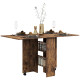 Extendable Dining Table, Collapsible Folding Table w/ 2-tier Shelves and Rolling Casters, Rustic Brown