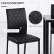 Set of 6 Modern Dining Chairs, Tufted High Back Side Chairs with Upholstered Seat, Steel Legs for Living Room, Black