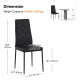 Set of 6 Button Tufted Back Side Chairs with Upholstered Seat, Steel Legs for Living Room, Kitchen, Bedroom, Black