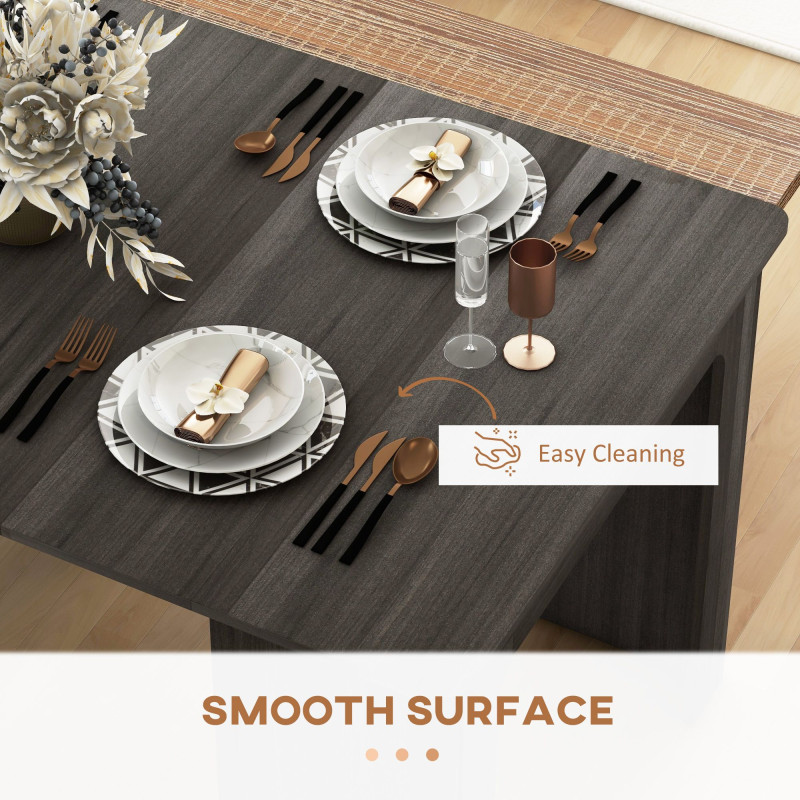 Extendable Dining Table, Expandable Kitchen Table for Small Spaces, Seats up to 6 People, Grey