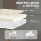 Modern 2 Seater Sofa, Upholstered Two Seater Couch with Rubber Wood Legs, Cream White