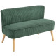 Modern 2 Seater Sofa, Upholstered Two Seater Couch with Rubber Wood Legs, Green