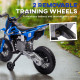 Qaba 12V Kids Dirt Bike, Electric Motorcycle with Twist Grip Throttle, Training Wheels, Rear Suspension & Music, Blue