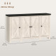 Rustic Sideboard, Buffet Cabinet with Adjustable Shelves for Living Room, Dining Room, Entryway, White Wood Grain