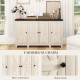 Rustic Sideboard, Buffet Cabinet with Adjustable Shelves for Living Room, Dining Room, Entryway, White Wood Grain