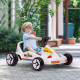 Qaba 6V Electric Go Kart for Aged 3-5 Kids with Music, Light, Horn, White