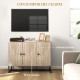 Modern Sideboard, Buffet Cabinet with Adjustable Shelves, 3 Chevron Doors for Living Room, Hallway, Oak Wood Grain