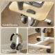 Height Adjustable Standing Desk, Pneumatic Sit Stand Desk with Wheels and Headphone Hook, Natural Wood Grain