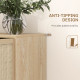 Kitchen Sideboard Cabinet, Boho Storage Cabinet with Shelves, Wood Legs, Decorative Rattan Doors, Natural
