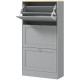 Modern Shoe Storage with 3 Flip Drawers and Adjustable Shelves, Shoe Cabinet Organizer for 12-18 Pairs of Shoes, Grey