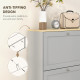 Modern Shoe Storage with 3 Flip Drawers and Adjustable Shelves, Shoe Cabinet Organizer for 12-18 Pairs of Shoes, Grey