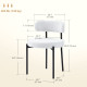 4 Pieces Kitchen Chairs, Modern Dining Chairs w/ Berber Fleece Upholstery and Steel Legs for Living Room, Cream White