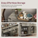 Side Cabinet, Farmhouse Kitchen Storage Cabinet w/ 2 Drawers and Shelves for Living Room, Entryway, Grey