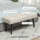 39 Inches Upholstered Bedroom Bench, Modern End of Bed Bench with Steel Legs, Cream White