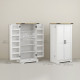 Farmhouse Kitchen Pantry Storage Cabinet, Kitchen Pantry Cabinet with Doors and Adjustable Shelves, Cream White