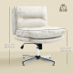 Armless Office Chair, Criss Cross Chair with Adjustable Height & Tilt Function for Home Office, Study, Light Grey