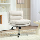 Armless Office Chair, Criss Cross Chair with Adjustable Height & Tilt Function for Home Office, Study, Light Grey