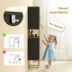 Tall Bathroom Storage Cabinet, Modern Narrow Bathroom Cabinet with Diamond Chevron Pattern and Adjustable Shelf, Black