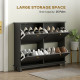 Modern Shoe Storage Cabinet, Narrow Shoe Cabinet with 4 Flip Drawers, Adjustable Shelves, 5 Legs for Entryway, Black