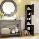 Tall Bathroom Cabinet, High Gloss Storage Cabinet with Doors and Adjustable Shelves, 11.8