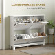 Modern Shoe Storage Cabinet, Narrow Shoe Cabinet with 4 Flip Drawers, Adjustable Shelves, 5 Legs for Entryway, White