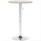 Adjustable Bar Table for 2, Round Pub Table with PE Rattan Top and Steel Base for Home Bar, Small Dining Room, Grey