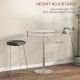 Adjustable Bar Table for 2, Round Pub Table with PE Rattan Top and Steel Base for Home Bar, Small Dining Room, Grey